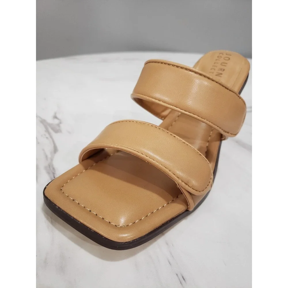 NEW NO BOX SIZE 8 Essey Tan Puffy Slip On Pump Heel Chunky Beige Taupe Old MOney
